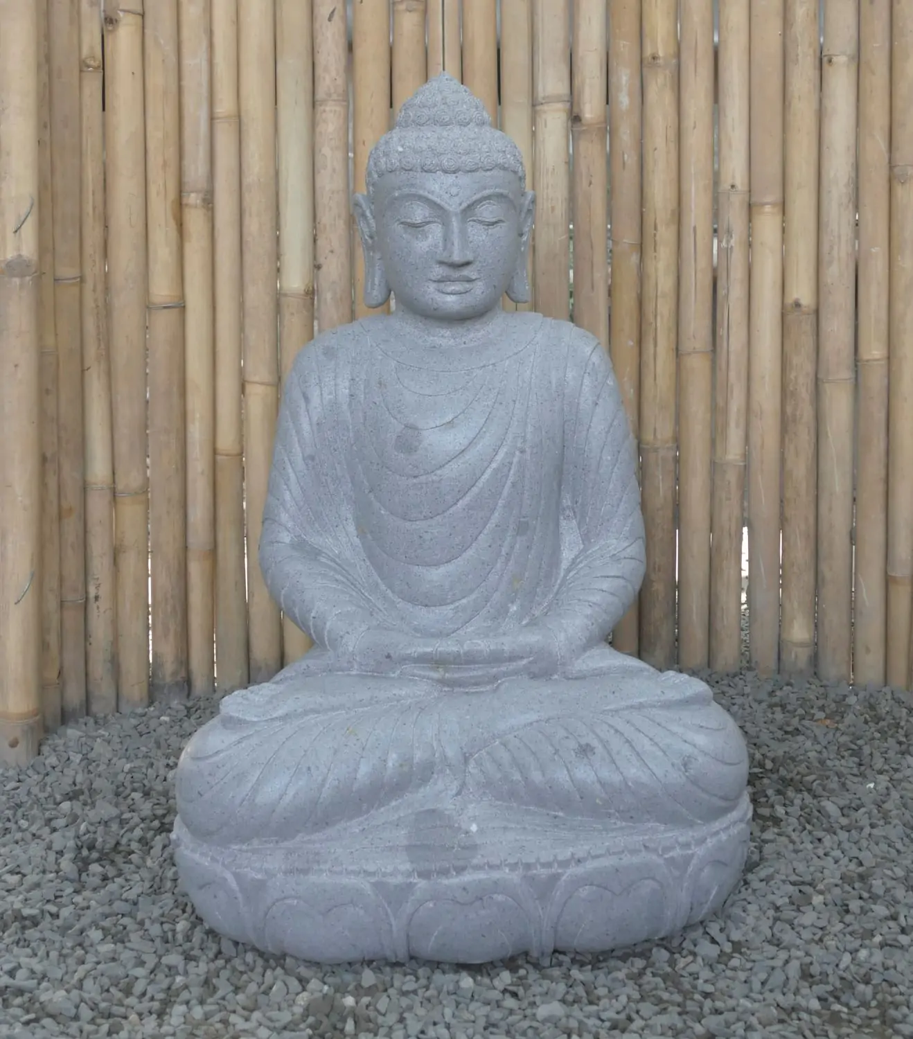  Product image 1 of the product “Seated Buddha made of Riverstone in Dhyana position - gesture of meditation, H. 81cm. ”